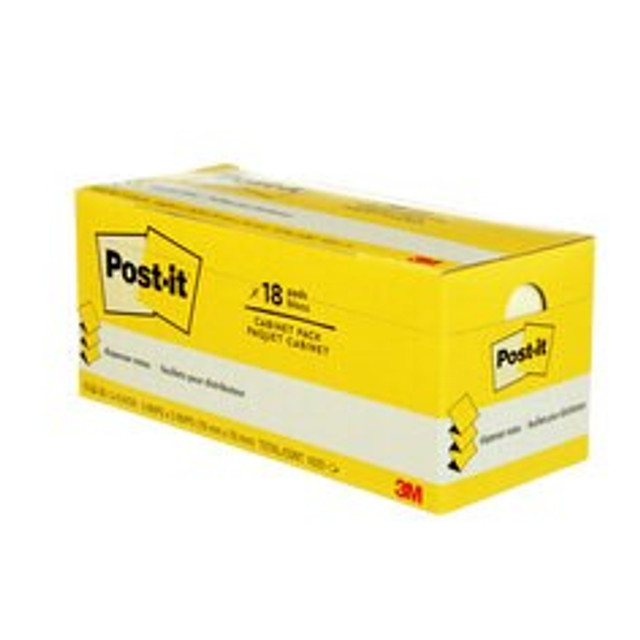Post-it Pop-up Notes R330-18CP, 3 in x 3 in (76 mm x 76 mm), CanaryYellow, 90 sheets/pad, 18 Pad Cabinet Pack 94573