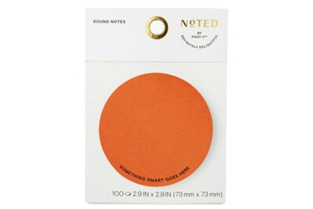 Noted by Post-it® Brand, Round Note Pink, Something Smart Goes Here, 2.9 in. x 2.9 in.