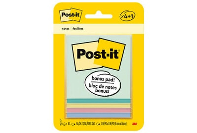 Post-it® Notes Marseille Collection, 3 in x 3 in, 50 sheets/pad, 5 pads/pk
