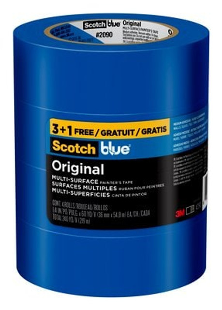 2090 ScotchBlue Original Painter's Tape - 4 pack 36mm rolls, 3+1 Free