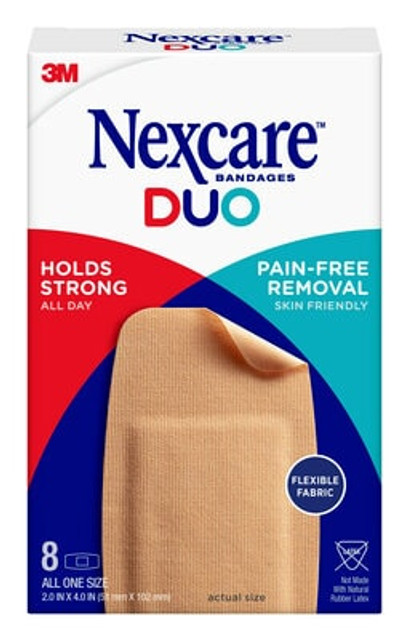 Nexcare Duo Fabric Bandages, Knee & Elbow, 8ct