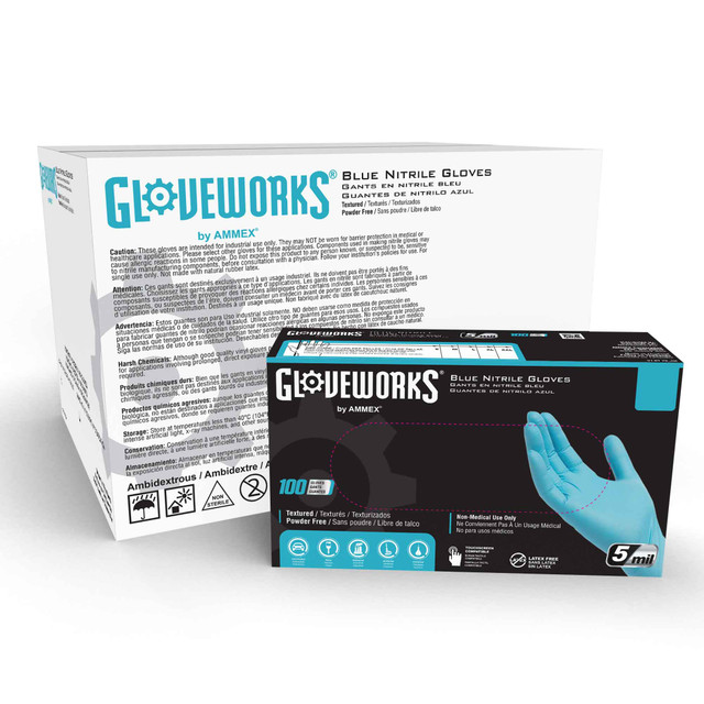 Gloveworks Nitrile PF Ind Gloves Extra Large