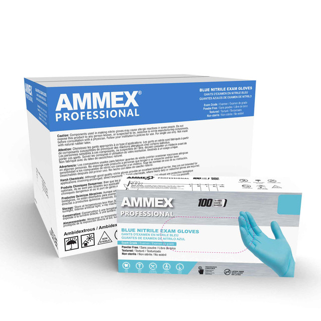 AMMEX Nitrile PF Exam Gloves Small