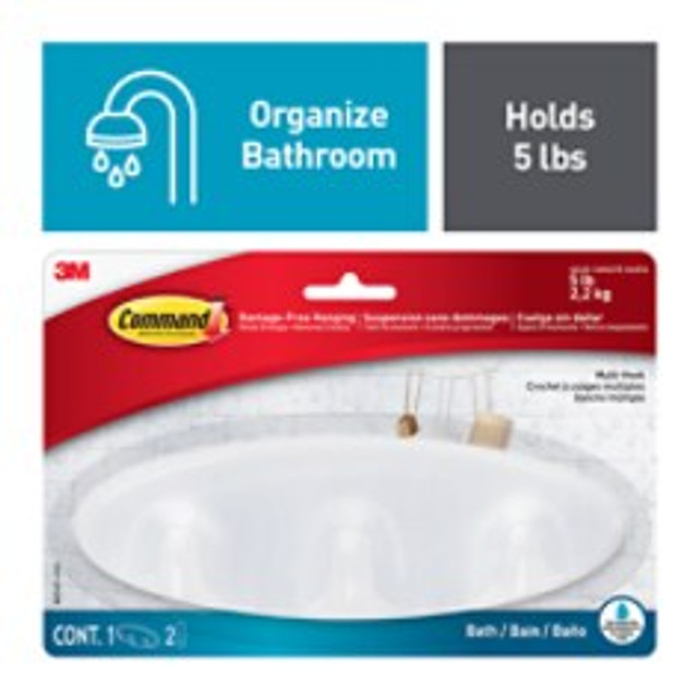 Command Multi-Hook with Water-Resistant Strips BATH21-ESF