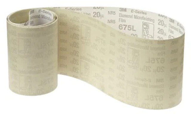 3M Diamond Microfinishing Film Belt 675L, 20 Mic 5MIL, 1/4 in x 120 in 60840