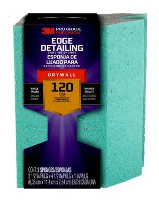 3M Pro Grade Precision Drywall Edge Detailing Angled Sanding Sponge Fine grit