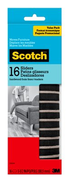 Scotch Sliders SP674-NA, Round, Felt 3.5-in 16/pk