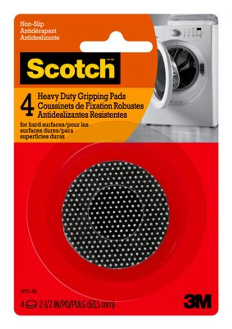 Scotch Grippy Dot Pads SP933-NA, Round, 2.5-in 4/pk