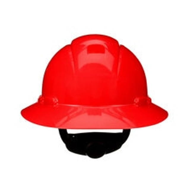 3M SecureFit Full Brim Hard Hat H-805SFR-UV, Red 4-Point Pressure Diffusion Ratchet Suspension, with Uvicator, 20 ea/Case 94535