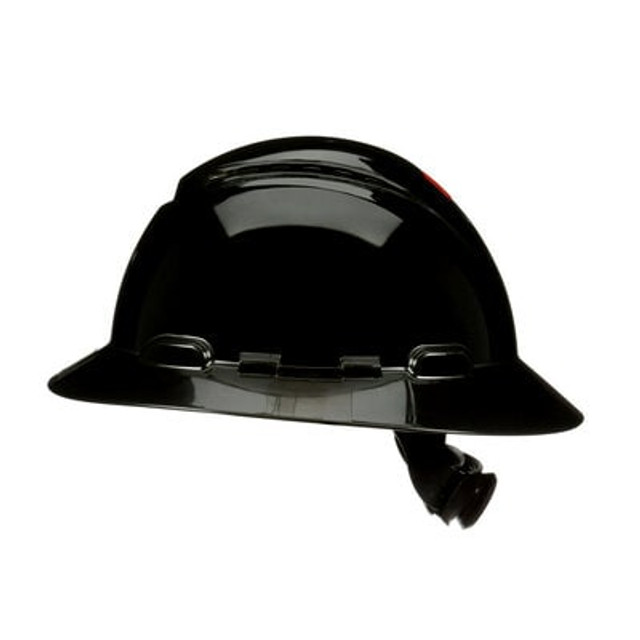 3M SecureFit Full Brim Hard Hat H-812SFV-UV Black Vented with Uvicator - Side1