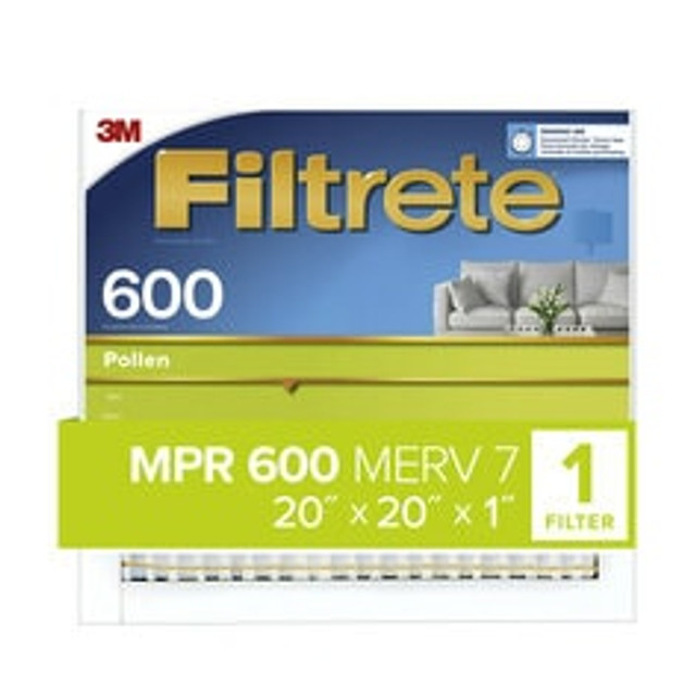Filtrete Pollen Air Filter, 600 MPR, 9832-4, 20 in x 20 in x 1 in (50.8cm x 50.8 cm x 2.54 cm) 9832