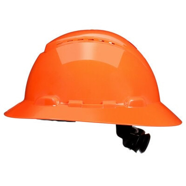 3M SecureFit Full Brim Hard Hat H-806SFV-UV, Orange Vented, with Uvicator