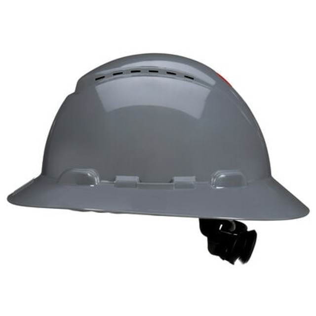 3M SecureFit Full Brim Hard Hat H-808SFV-UV, Grey, Vented, with UVicator