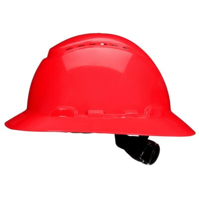 3M SecureFit Full Brim Hard Hat H-805SFV-UV, Red Vented, with Uvicator