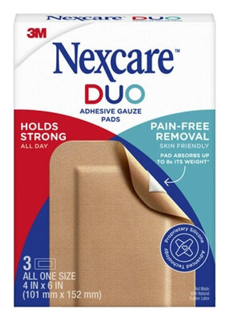 Nexcare DUO Adhesive Gauze Pads