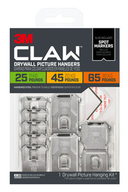 3M CLAW Drywall Picture Hangers Variety Pack with Spot Markers 3PHKITM-8ES