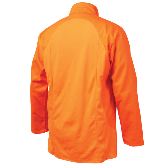 Black Stallion STRETCH-BACK Flame Resistant COTTON Orange WELDING Jacket - 32" Length Size Large