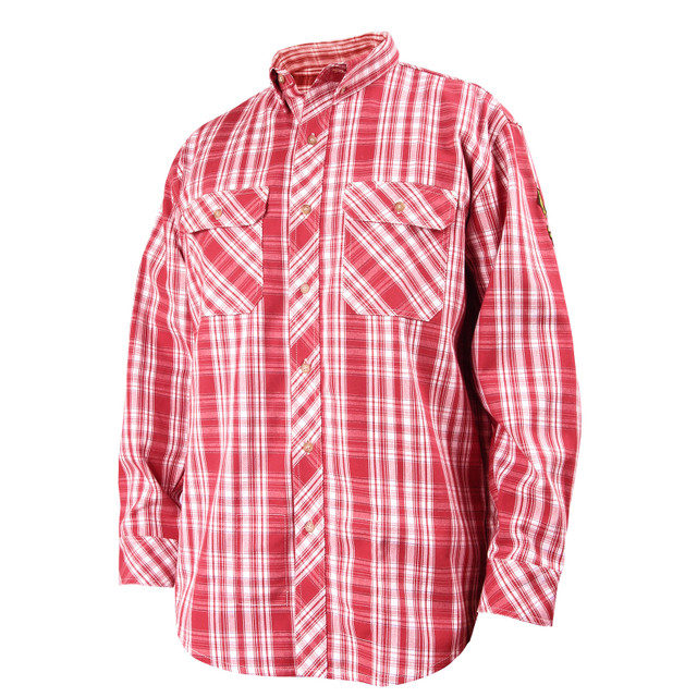 Black Stallion WF2110-PR Work SHIRT 7OZ PLAID RED, COLOR PR, Size Small, COLOR PR, Size Small