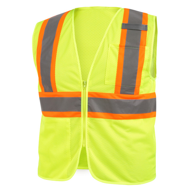 Black Stallion CLASS 2 TWO-TONE POLYSTER HI-VIS SAFETY VEST Size Large | LIME