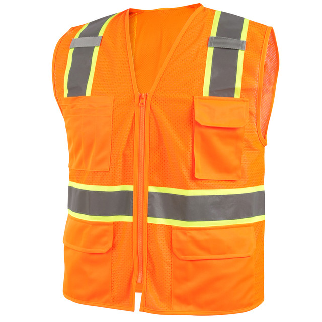 Black Stallion CLASS 2 SURVEYOR STYLE POLYESTER HI-VIS SAFETY VEST () Size 3XL | ORANGE