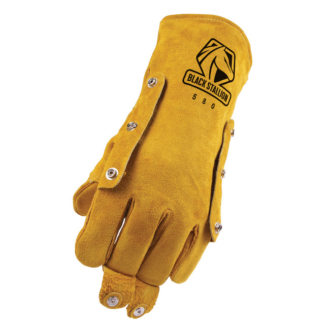 Black Stallion Side Split COWHIDE -Left HAND ONLY High QUALITY WELDING GLOVES | Golden Tan