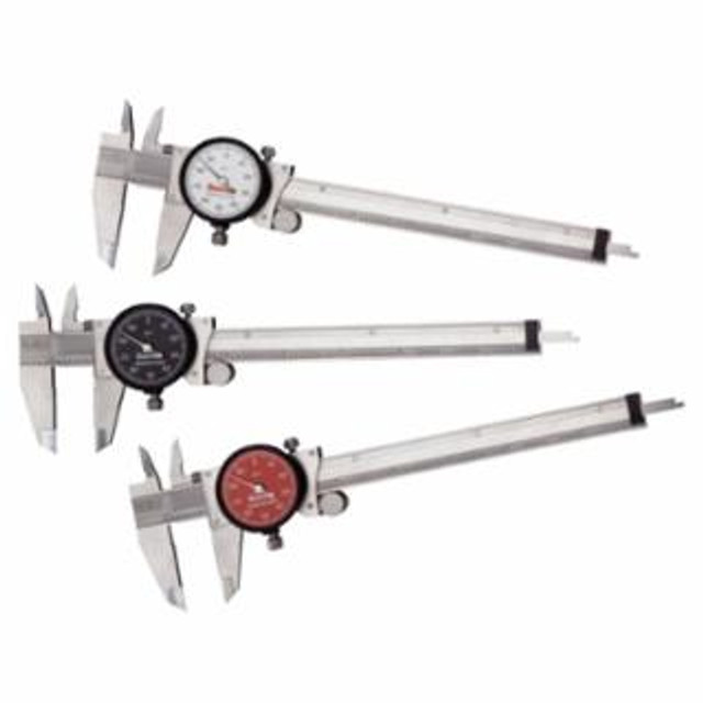 120 Series Dial Caliper, 0 to 6 in, Stainless Steel Tip, White Display 65909