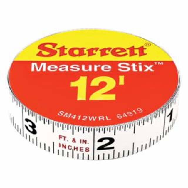 Measure Stix Steel Measuring Tapes, 1/2 in x 12 ft, Inch