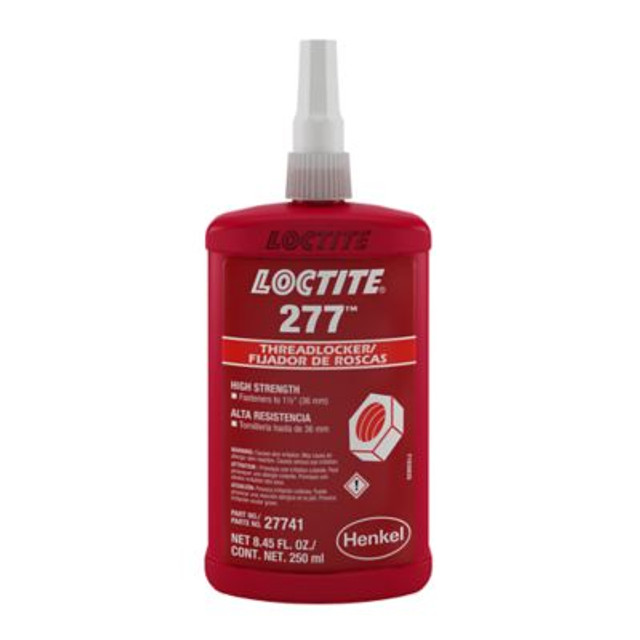 277 High-Strength Threadlocker, 250 m L, 7/8 in dia or Smaller, Loctite | Red
