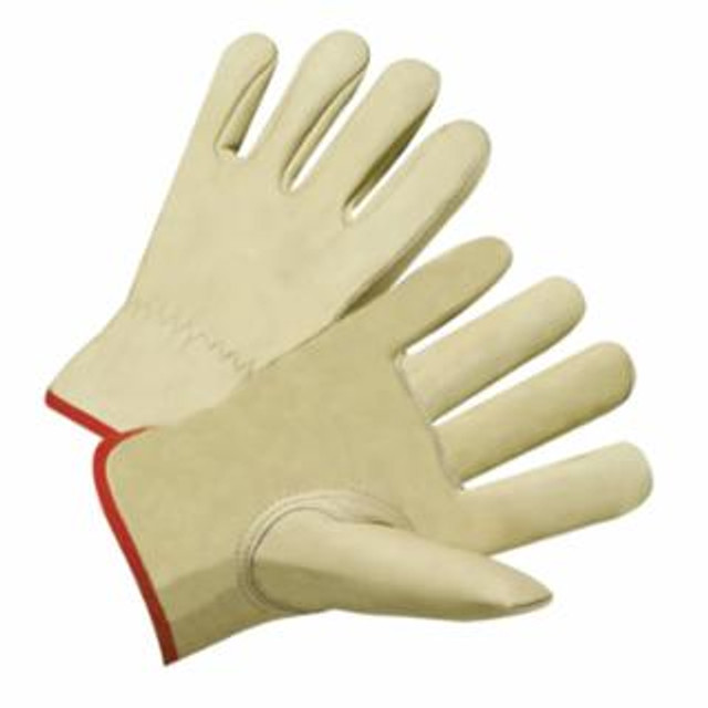 Standard Grain Cowhide Leather Driver Gloves, Large, Unlined, Tan