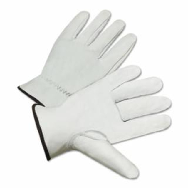 Premium Grain Goatskin Driver Gloves, Large, Unlined, White