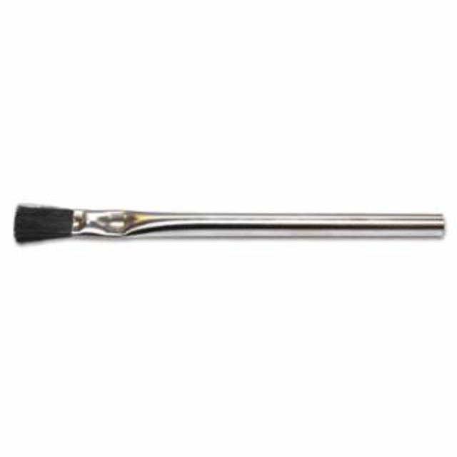 Acid Brush, 1/4 in Thickness,  3/8 in W, Black Horsehair Bristle, Tin Ferrule Handle