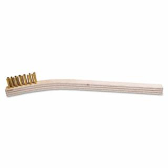 Inspection Brushes, 3 x 7 Rows, Brass, Bent Wood Handle