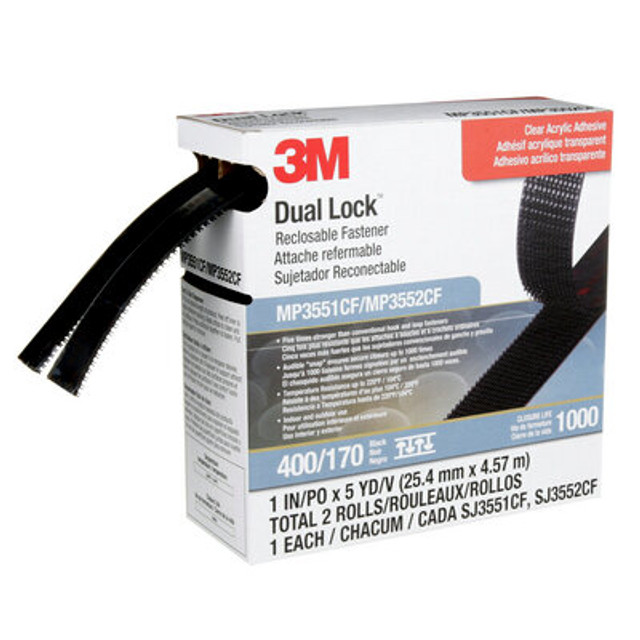 3M Dual Lock Reclosable Fastener, Black