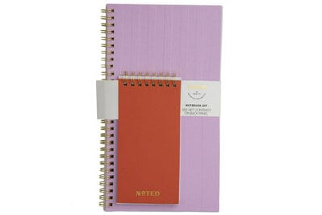 Noted by Post-it® Notebook Set, NTD6-NBSET-1, 2 pack, 3in x 6in 120pgs, and 5.5in x 10in 150pgs