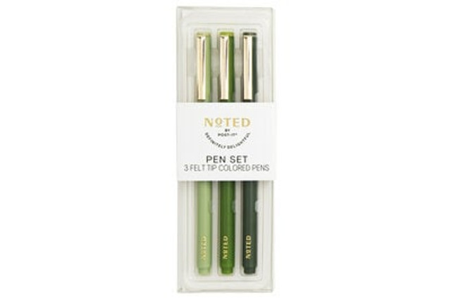 Noted by Post-it® Pens, NTD6-PEN4, Green, 3 Pens/pack