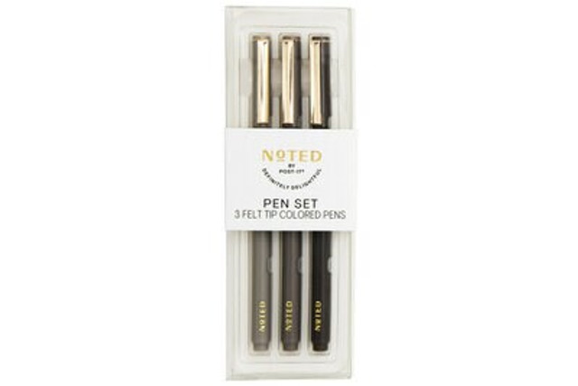 Noted by Post-it® Pens, NTD6-PEN6, Gray, 3 Pens/pack