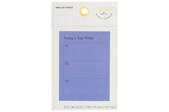 Noted by Post-it® Mini List Notes, NTD6-34,  4 in x 2.9 in (101 mm x 73 mm)