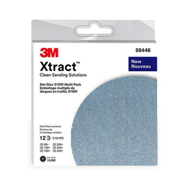 3M Xtract Net Disc 310W, 5 in x NH, 80+, 120+, 180+, 220+, 240+, 320+, Multi-pack