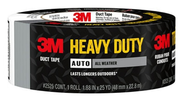 3M Automotive Heavy Duty All Weather Duct Tape 2525-NA, 1.88 in x 25 yd (48mm x 22,9m), 6 rls/cs
