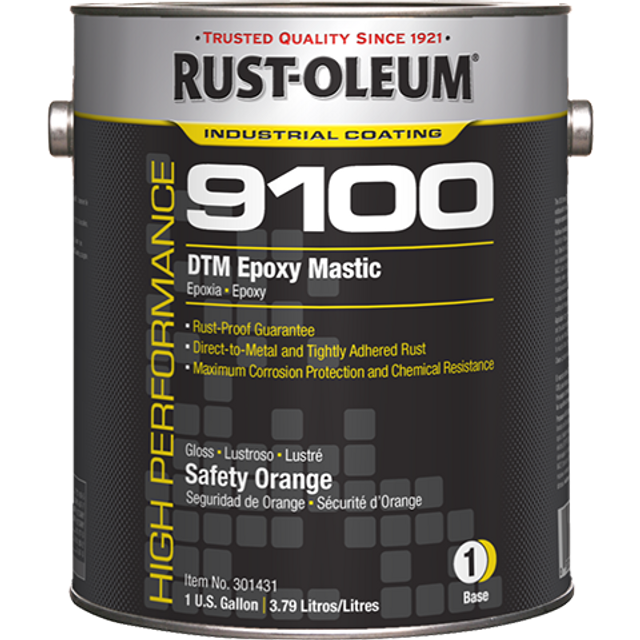 High Performance 9100 System DTM Epoxy Mastic 297081 Rust-Oleum | Safety Orange