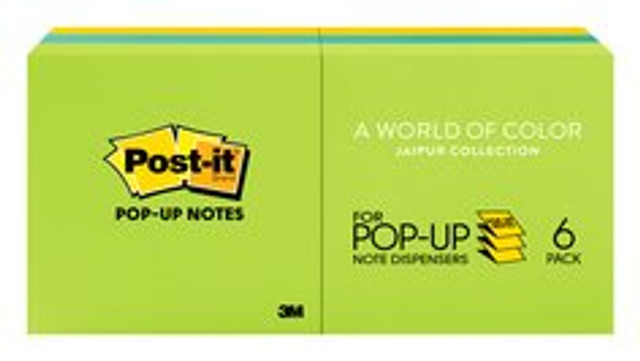Post-it Dispenser Pop-up Notes R330AUSS, 3 in x 3 in (76 mm x 76 mm), Assorted Colors