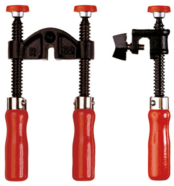 Do you need to do some edging, but not enough to justify the purchase of specialty clamps? Then take a look at the BESSEY KT5-1 & KT5-2 edge clamping accessories. They are an in expensive option that can turn your existing "F" clamps into edge clamps. Will work with most clamps that have a rail thickness of 1/2" or less. BESSEY. Simply better.