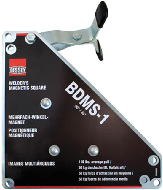 When getting ready to weld two pieces of steel together a good magnetic square is like having a third hand. For a fast & simple set-up these high quality ferrite magnets hold work at pre-set angles of 45, 90 and 135 degrees, or can be linked together to form any angle you need. BESSEY. Simply better.