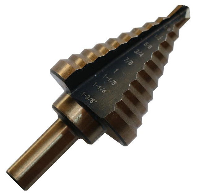 #3 High Speed Steel  Black & Gold Step Drill Bit (1/4" - 3/4" By 1/16")