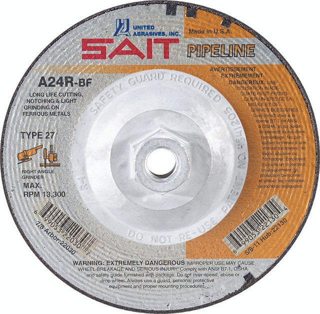 1/8" Pipeline Wheels,A24R Pipeline General Purpose,  5/8"-11 Super-Lock Hub 22062