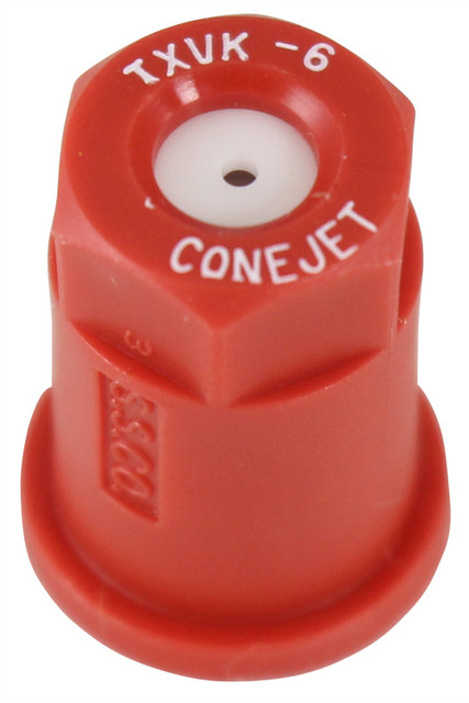 182938 #6 Red Poly Conical Nozzle Tip With Ceramic Insert
