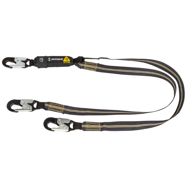 Arc Flash 6' Energy Absorbing Lanyard: Aramid, Dual Leg, Alu Snap Hooks