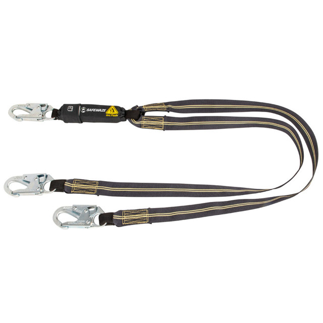 Arc Flash 6' Energy Absorbing Lanyard: Aramid, Dual Leg, Snap Hooks