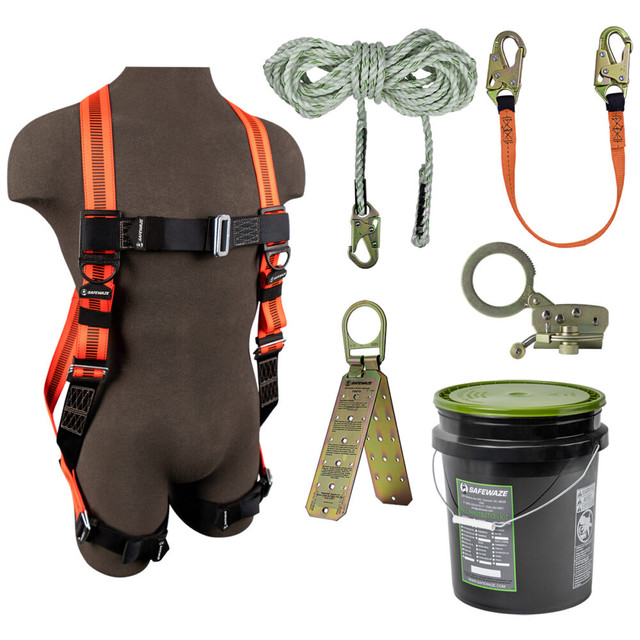 V-Line Bucket Roof Kit: FS99280-E Harness, FS700-50 VLL, FS1120 Grab, FS88860-3 Lanyard, FS870 Anchor