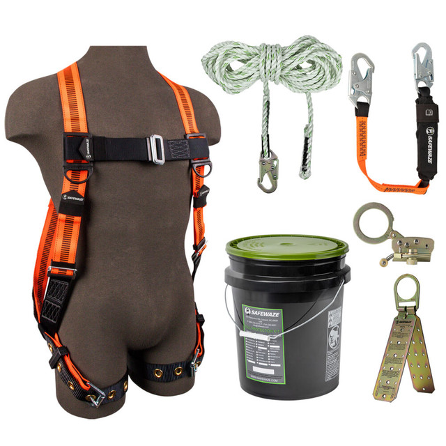 V-Line Bucket Roof Kit: FS99185-E Harness, FS700-50 VLL, FS1120 Grab, FS88560-E3 Lanyard, FS870 Anchor